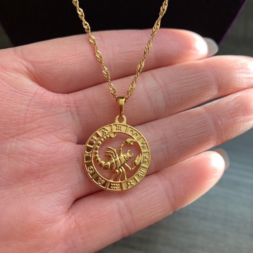 New scorpio zodiac sign 18K GF necklace